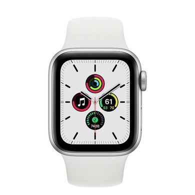 Apple Watch SE GPS 40mm Silver Aluminum Case with White Sport Band (MYDM2) 3760 фото