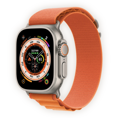Смарт-годинник Apple Watch Ultra 49mm (GPS + Cellular) Titanium Case with Orange Alpine Loop - M (MQFL3) 4405 фото