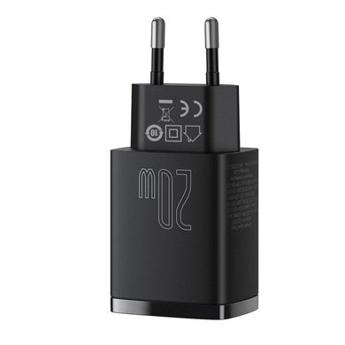 Мережевий зарядний пристрій Baseus Compact Quick Charger U+C 20W Black (CCXJ-B01) 02100 фото