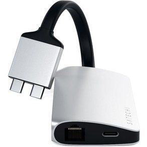Переходник Satechi Adapter Dual USB-C to 2xUSB3.0+2xHDMI+USB-C+RJ45+SD Silver (ST-TCDMMAS) 3685 фото