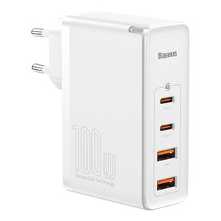 Сетевое зарядное устройство Baseus GaN2 Pro Q.C 2C + Charger Type-C Cable 100W  White (CCGAN2P-L02) 02106 фото