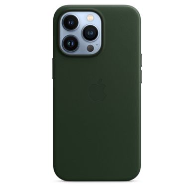 Чохол Apple Leather Case with MagSafe Sequoia Green (MM1G3) для iPhone 13 Pro 4120 фото