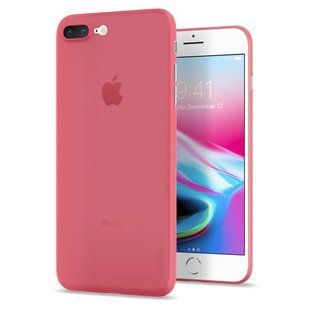 Тонкий пластиковий чохол Spigen Air Skin червоний для iPhone 8 Plus  1971 фото