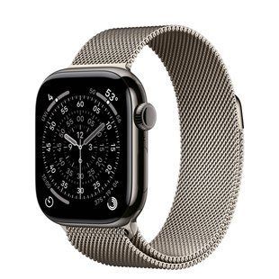 Apple Watch Series 11 GPS + Cellular 42mm Slate Titanium Case with Natural Milanese Loop (MF9K4+MGHY4)