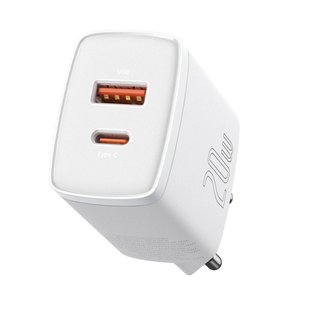 Мережевий зарядний пристрій Baseus Compact Quick Charger U+C 20W White (CCXJ-B02) 02101 фото