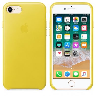 Силіконовий оригінальний чохол Apple Leather Case Spring Yellow (MRG72) для iPhone 8/7 1871 фото