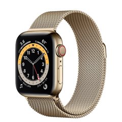 Apple Watch Series 6 (GPS + Cellular) 40mm Gold Stainless Steel Case with Milanese Loop (M02X3)