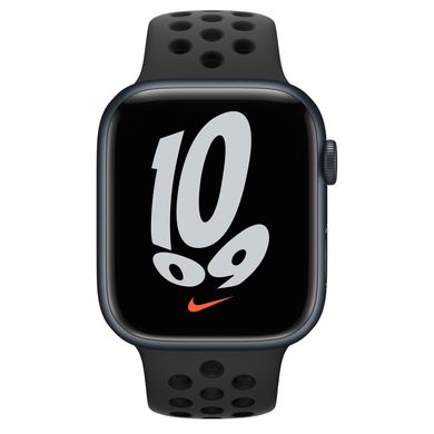Apple Watch Nike Series 7 GPS, 45mm Midnight Aluminium Case With Nike Sport Band Anthracite/Black (MKNC3) 4171 фото