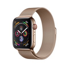 Apple Watch Series 4 (GPS+LTE) 44mm Gold Stainless Steel Case with Gold Milanese Loop (MTV82) 2080 фото