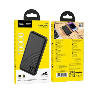 Зовнішній акумулятор HOCO J123 Element 10000mAh, 2USB, 2A Black 9481 фото