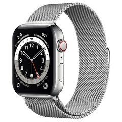 Apple Watch Series 6 (GPS + Cellular) 44mm Silver Stainless Steel Case with Milanese Loop (M07M3/M09E3)