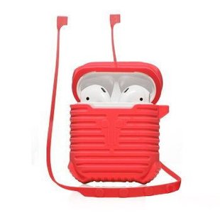 Червоний силіконовий чохол для AirPods COTEetCI Case+line Red (CS8108-RD)  1879 фото