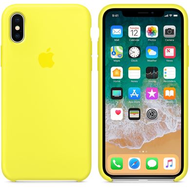 Силіконовий чохол для iPhone X колір «жовтий неон» (MR6E2) 1410 фото
