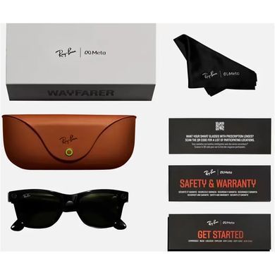 Смарт-очки Ray-Ban Meta Wayfarer Shiny Black Frame Green Lenses (RW4006 601/71 50-22)