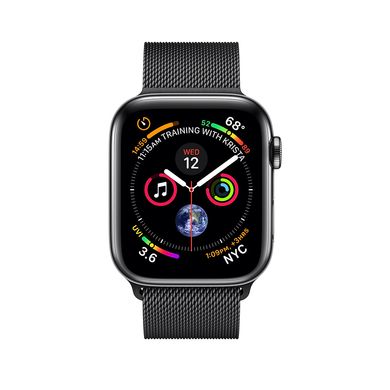 Apple Watch Series 4 (GPS+LTE) 40mm Space Black Stainless Steel Case with Space Black Milanese Loop (MTUQ2) 2078 фото