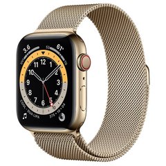 Apple Watch Series 6 (GPS + Cellular) 44mm Gold Stainless Steel Case with Milanese Loop (M07P3)