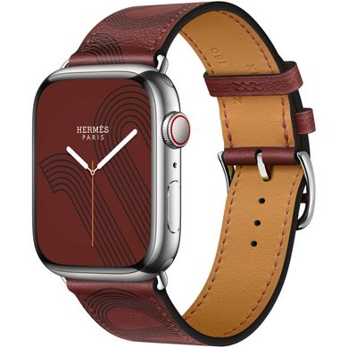 Apple Watch Hermès Series 7 Silver Stainless Steel Case with Circuit H Single Tour