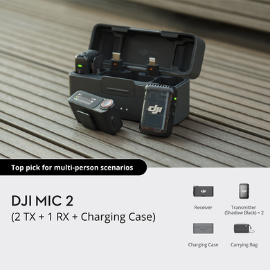 Микрофонная радиосистема DJI Mic 2 [2 TX + 1 RX + Charging Case] (CP.RN.00000325.01) 98124 фото