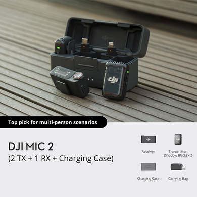 Мікрофонна радіосистема DJI Mic 2 [2 TX + 1 RX + Charging Case] (CP.RN.00000325.01) 98124 фото